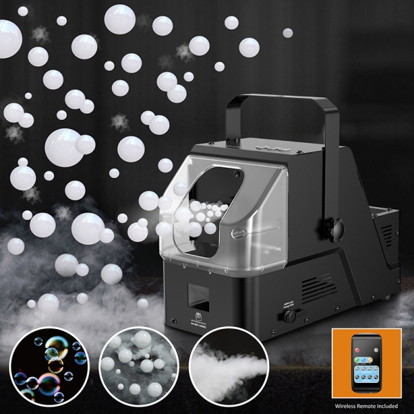 3-in-1 Fog Bubble Machine with Remote Control (Black#QB-807ARF)